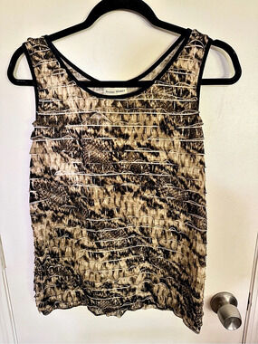 Studio Works Animal Print Tank Top in Brown & Black Size Medium